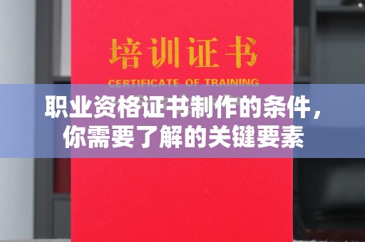 乳源职业资格证书制作的条件，你需要了解的关键要素