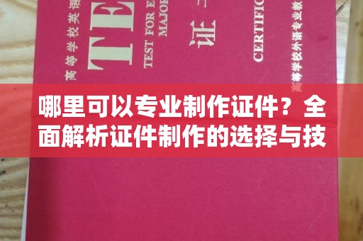 乳源哪里可以专业制作证件？全面解析证件制作的选择与技巧